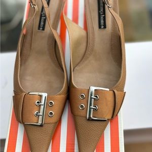 Constance Basto kitten heel sling back shoe